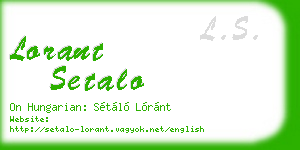 lorant setalo business card