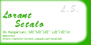 lorant setalo business card